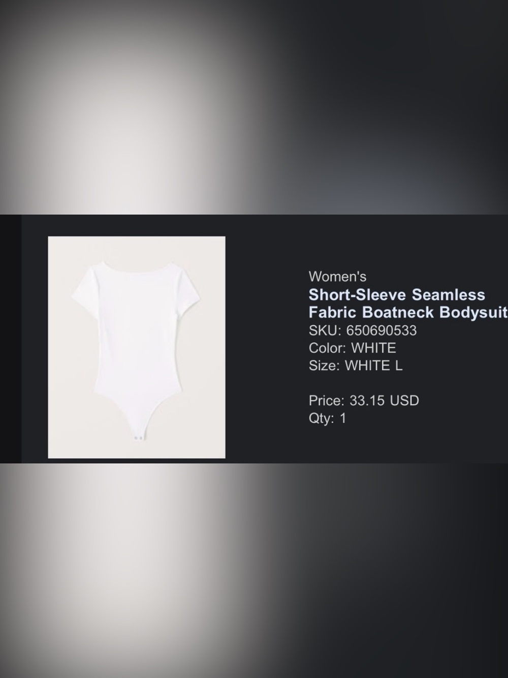 Abercrombie & Fitch White Short-Sleeve Seamless Boatneck Bodysuit